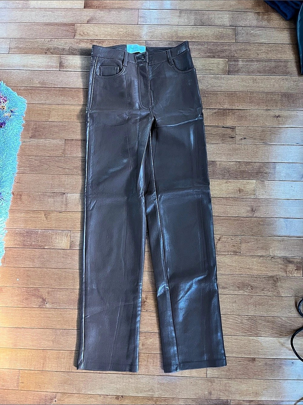 Aritzia The Melina Leather pants, Brown, Size 0